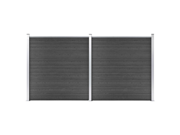 Sada plotových dílců WPC 353 x 186 cm černá