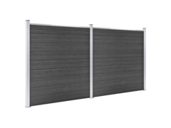 Sada plotových dílců WPC 353 x 186 cm černá