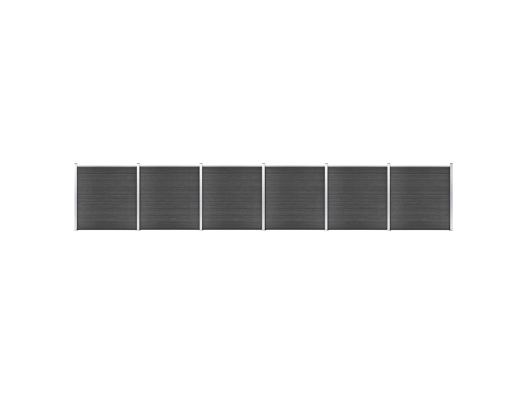 Set plotového dílce WPC 1045 x 186 cm černý