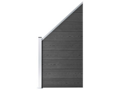 Set plotového dílce WPC 1138 x (105–186) cm černý