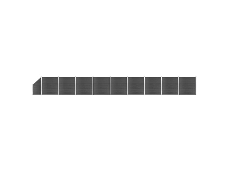 Set plotového dílce WPC 1657 x (105–186) cm černý