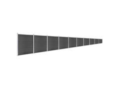 Set plotového dílce WPC 1737 x 186 cm černý