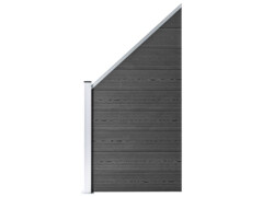Set plotového dílce WPC 1830 x (105–186) cm černý