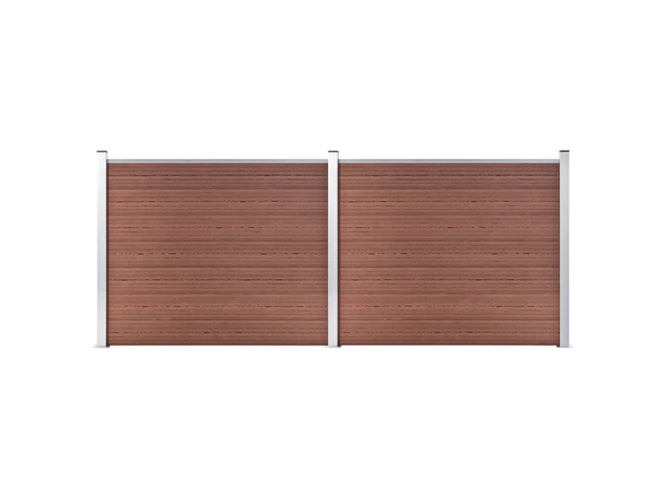 Set plotového dílce WPC 353 x 146 cm hnědý
