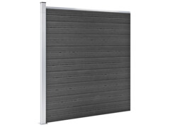 Set plotového dílce WPC 619 x (105–186) cm černý