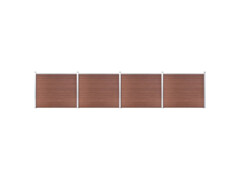 Set plotového dílce WPC 699 x 146 cm hnědý