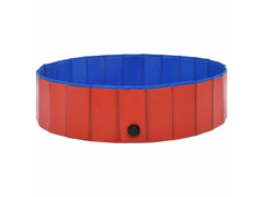 Skládací bazén pro psy červený 120 x 30 cm PVC
