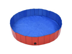 Skládací bazén pro psy červený 160 x 30 cm PVC