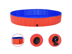 Skládací bazén pro psy červený 200 x 30 cm PVC