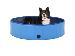 Skládací bazén pro psy modrý 120 x 30 cm PVC
