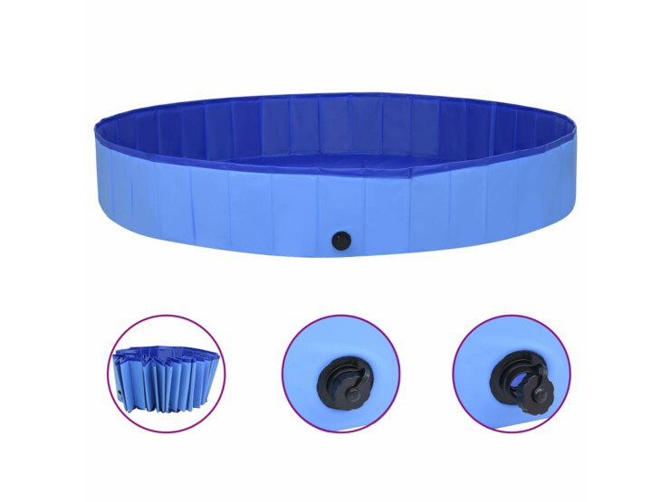Skládací bazén pro psy modrý 300 x 40 cm PVC