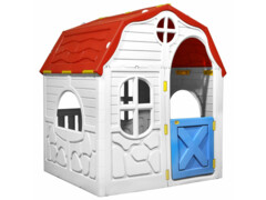 Skládací dětský domeček s funkčními dveřmi a okny