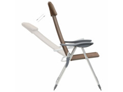 Skládací kempingové židle 2 ks hnědé hliníkové