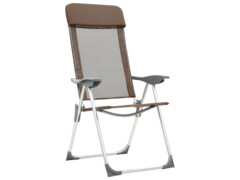 Skládací kempingové židle 4 ks hnědé hliníkové