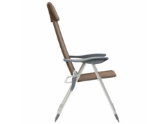 Skládací kempingové židle 4 ks hnědé hliníkové