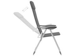 Skládací kempingové židle 4 ks šedé hliníkové