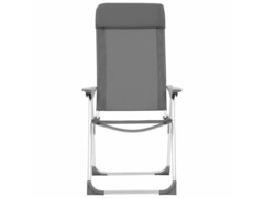 Skládací kempingové židle 4 ks šedé hliníkové