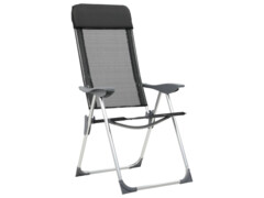 Skládací kempingové židle z hliníku 4 ks černé