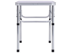 Skládací kempingový stůl bílý hliník 60 x 45 cm