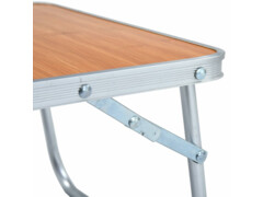 Skládací kempingový stůl hnědý hliník 60 x 40 cm