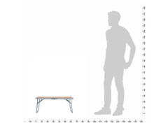 Skládací kempingový stůl hnědý hliník 60 x 40 cm