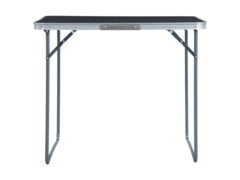 Skládací kempingový stůl s kovovým rámem 80 x 60 cm