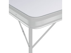 Skládací kempingový stůl se 2 lavicemi hliník bílý