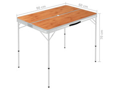 Skládací kempingový stůl se 2 lavicemi hliník hnědý