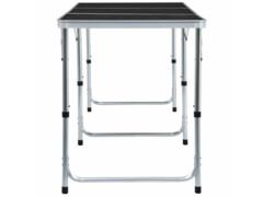 Skládací kempingový stůl šedý hliník 180 x 60 cm