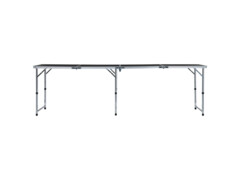 Skládací kempingový stůl šedý hliník 240 x 60 cm