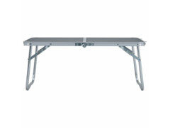 Skládací kempingový stůl šedý hliník 60 x 40 cm