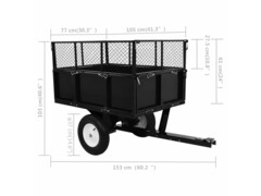 Sklápěcí přívěsný vozík za zahradní traktor nosnost 300 kg