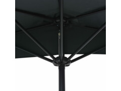 Slunečník na balkon hliníková tyč antracitový 270x135cm půlkruh