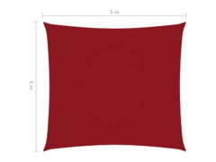 Stínící plachta oxfordská látka čtvercová 5 x 5 m červená