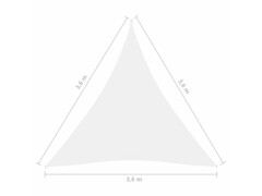 Stínící plachta oxfordská látka trojúhelník 3,6x3,6x3,6 m bílá