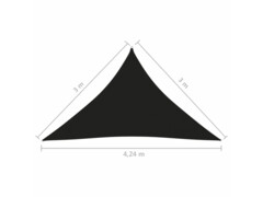 Stínící plachta oxfordská látka trojúhelník 3x3x4,24 m černá