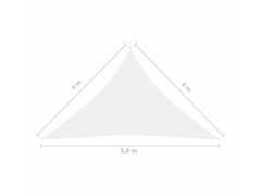 Stínící plachta oxfordská látka trojúhelník 4 x 4 x 5,8 m bílá