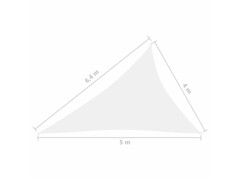 Stínící plachta oxfordská látka trojúhelník 4 x 5 x 6,4 m bílá