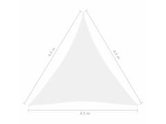 Stínící plachta oxfordská látka trojúhelník 4,5x4,5x4,5 m bílá