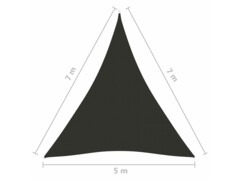 Stínící plachta oxfordská látka trojúhelník 5x7x7 m antracitová