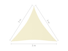 Stínící plachta oxfordská látka trojúhelníková 3x3x3 m krémová