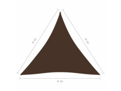 Stínící plachta oxfordská látka trojúhelníková 4x4x4 m hnědá