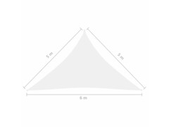 Stínící plachta oxfordská látka trojúhelníková 5 x 5 x 6 m bílá