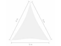 Stínící plachta oxfordská látka trojúhelníková 5 x 6 x 6 m bílá