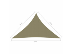 Stínící plachta oxfordská látka trojúhelníková 5x5x6 m béžová