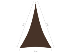 Stínící plachta oxfordská látka trojúhelníková 5x6x6 m hnědá
