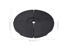Stojan na slunečník ve tvaru vějíře 4 ks černý