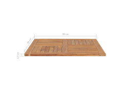Stolní deska masivní teakové dřevo čtvercová 90 x 90 x 2,5 cm