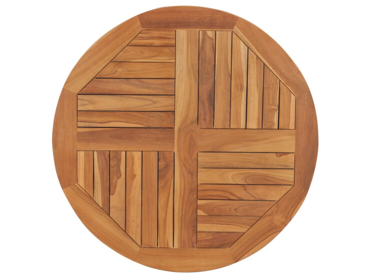 Stolní deska masivní teakové dřevo kulatá 2,5 cm 80 cm