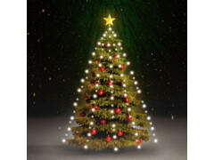 Světelná síť na vánoční stromek se 210 LED studená bílá 210 cm